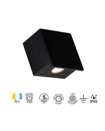 SHELLA * BAÑADOR PARED LED 3W 3000K C. NEGRO